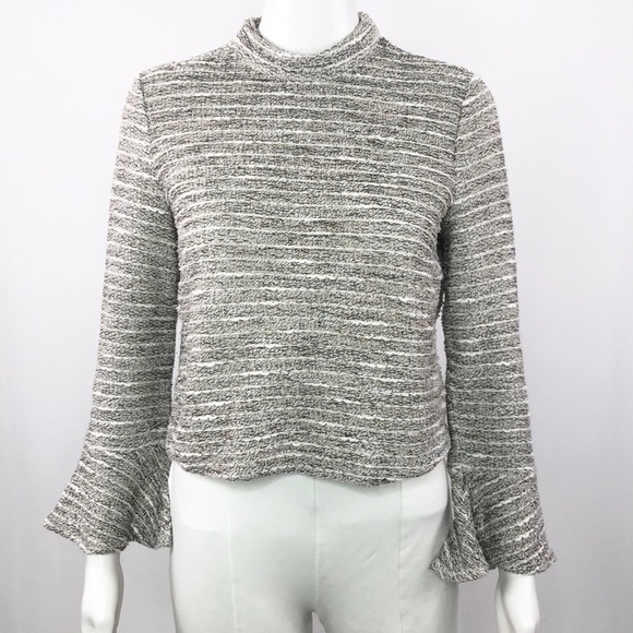 Zara Sweaters - ⬇️Zara Tweed Metallic Knit Mock Neck Top M
